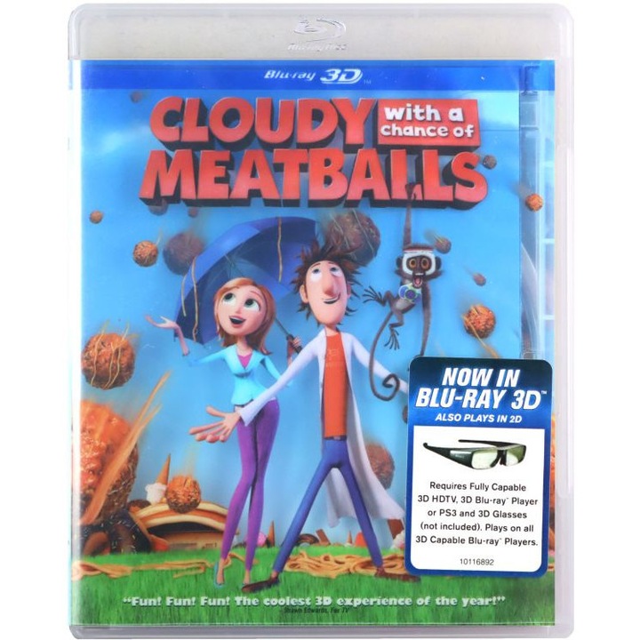 Облачно, с кюфтета [Blu-Ray 3D]