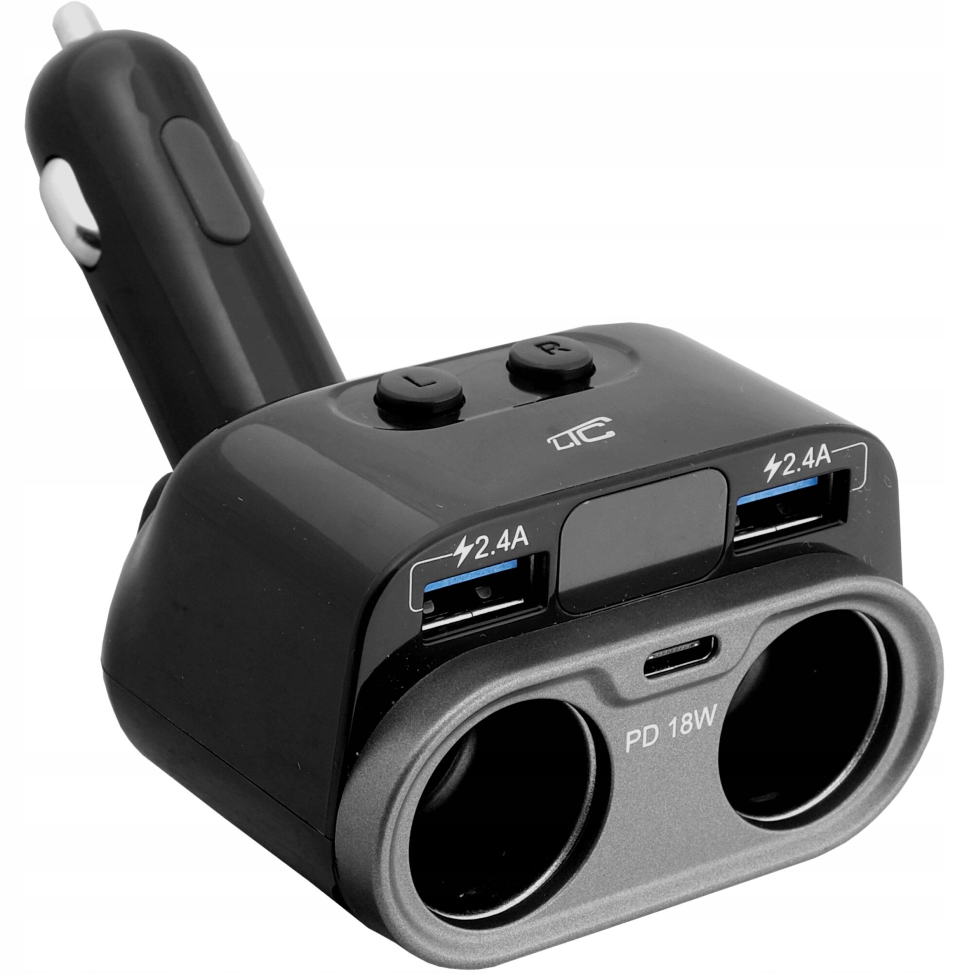 Adaptor splitter USB bricheta auto, LTC, 12 / 24 V, Display LED ...