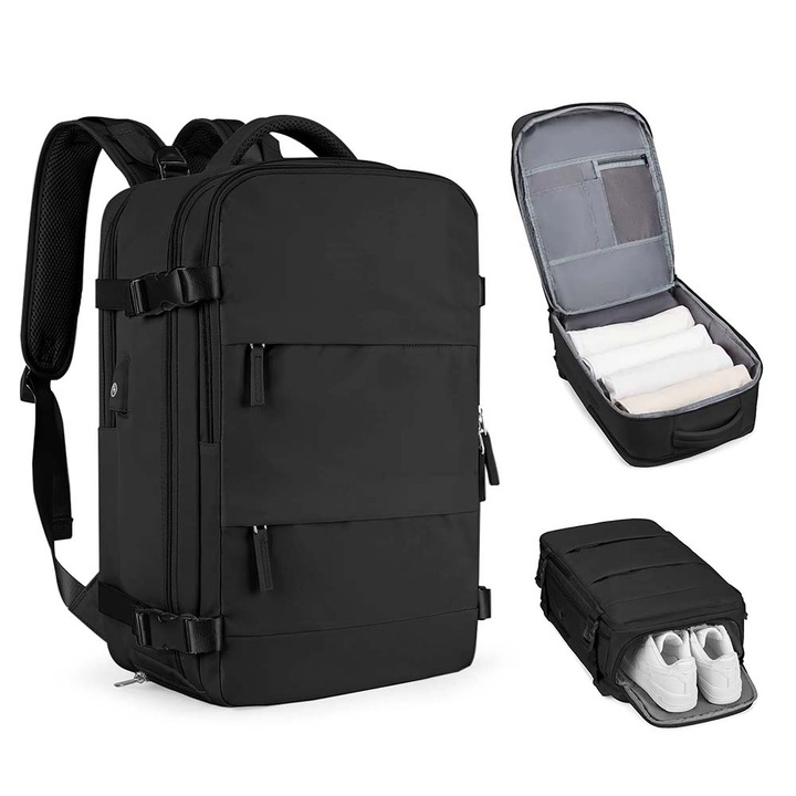 Dollcini, unisex hátizsák, utazótáska, túra, 429711_Travelbag, fekete