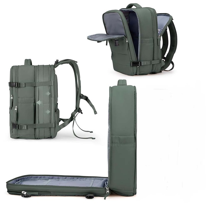 Dollcini, Laptop hátizsák, Uniszex, Vízálló hátizsák, Üzleti munkatáska, 15.6"-os számítógép elfér, 429733, Oliva zöld