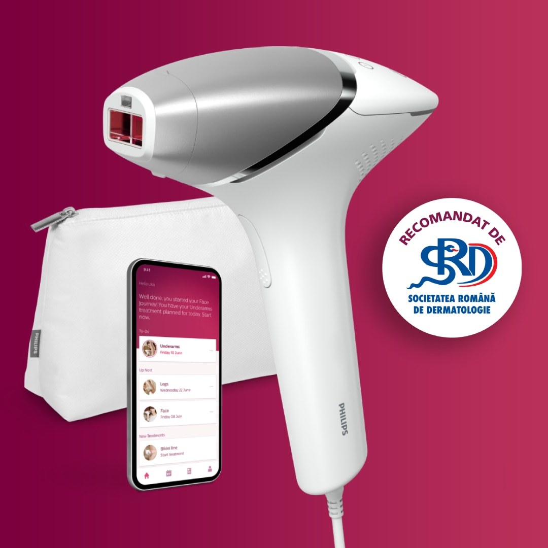 Epilator IPL Philips Lumea Seria 8000 BRI940/00, Senzor Smartskin