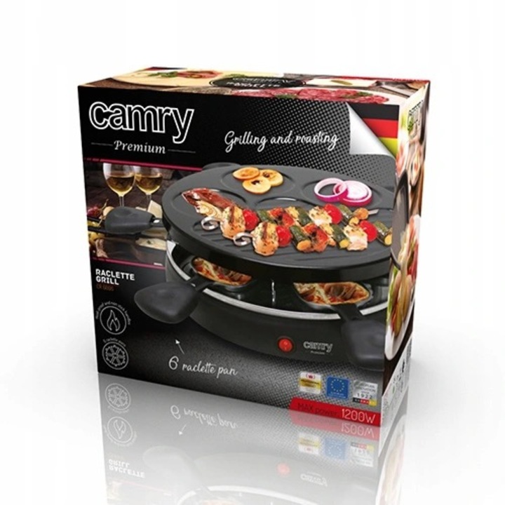 Elektromos grill Camry CR6606 fekete 1200W tapadásmentes 40x25cm