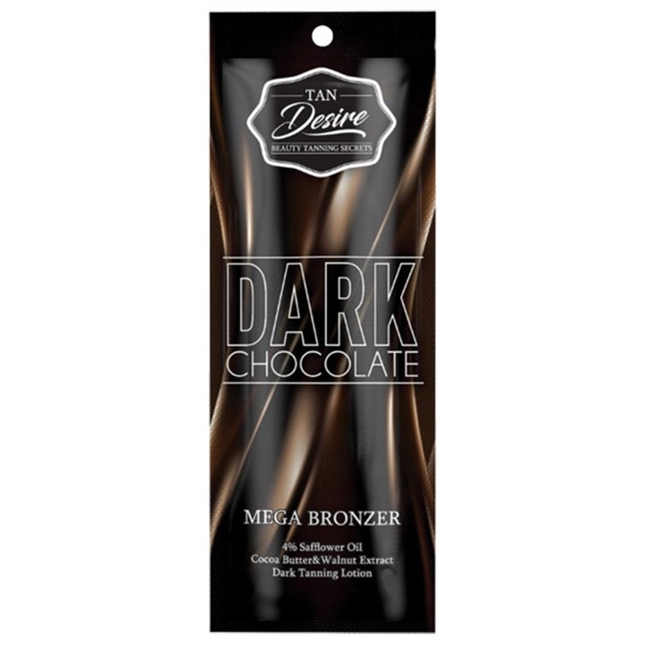 Крем за солариум Dark Chocolate Mega Bronzer, Tan Desire, със силен бронзант за моментален шоколадов тен, 15 мл