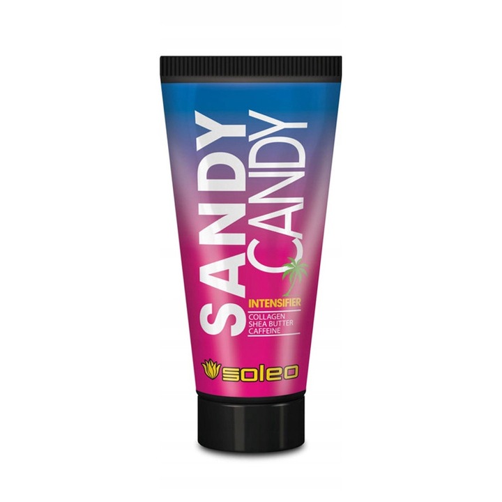 Accelerator de bronzare pentru solar, Soleo, Sandy Candy, cu unt de shea, cofeina si cu colagen de intinerire, 150 ml
