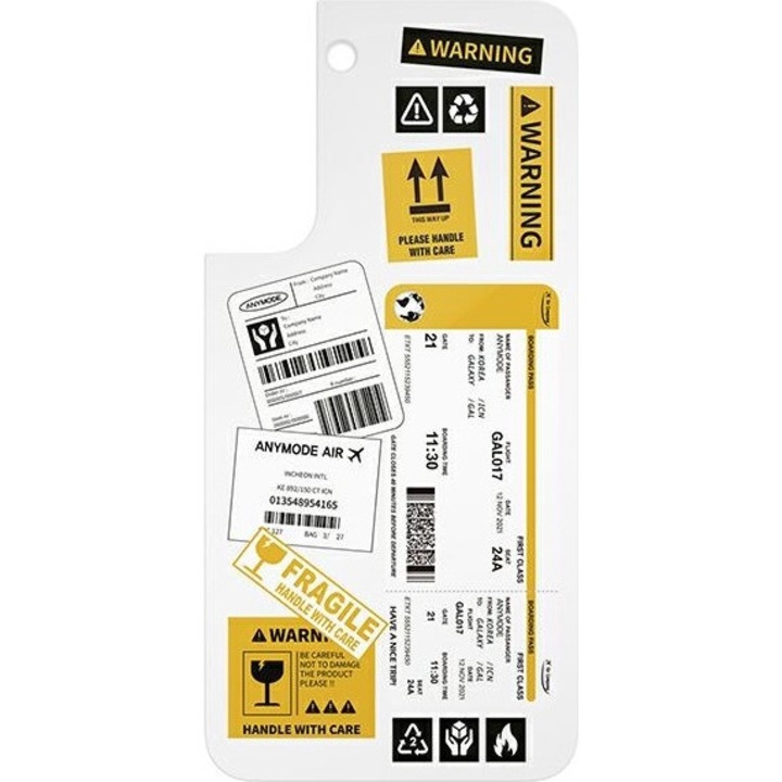 Рамка за калъф за телефон, Samsung, Съвместим с Galaxy S22+ Plus, бял/жълт