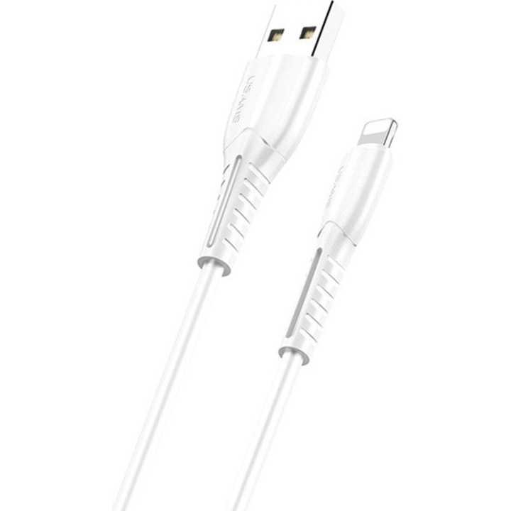 Cablu, USAMS, Lightning, 2A, Incarcare rapida, Alb