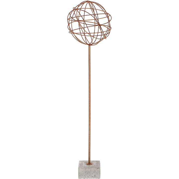 Градинска декорация, Kotarbau, Форма на топка, Метал, 40 x 134 см, Мед