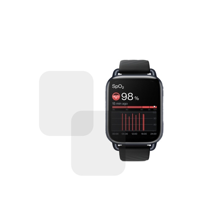 Комплект от 2 фолиа, съвместими с OnePlus Nord Watch, Commando Shield Full Glue, Регенерируем силиконов хидрогел, Anti-shock и против счупване, SlimLine NanoShield, Transparent