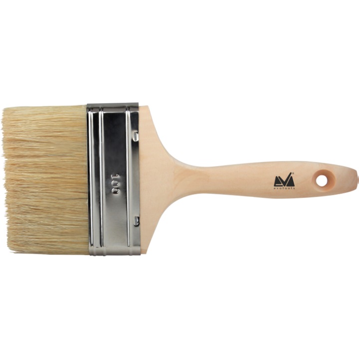 Pensula Evotools, latime 40 mm, maner lemn, fir alb