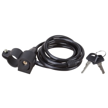 Antifurt pentru bicicleta cu cheie Evotools, lungime 180 cm, diametru 8 mm, 2 chei, cu suport cadru Antifurt pentru bicicleta cu cheie Evotools, lungime 180 cm, diametru 8 mm, 2 chei, cu suport cadru