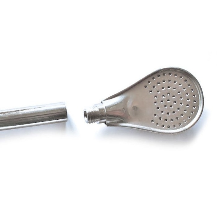 Bombilla de filtrat pentru ceai, Gaucho Cebar, Inox, 21 cm, Argintiu