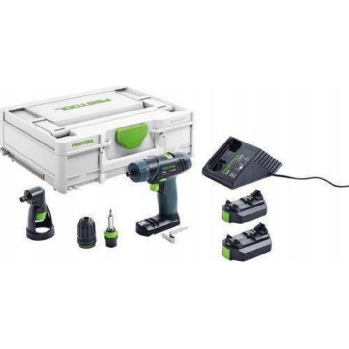 Акумулаторна бормашина, Festool, 1300об/мин, Черен\Зелен