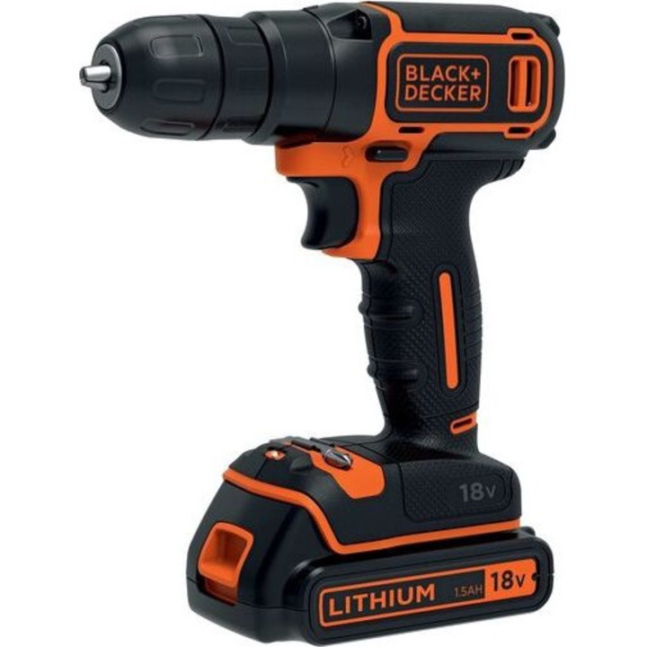 Fúró-csavarozógép, Black&Decker, BDCD18, 18 V, Fekete