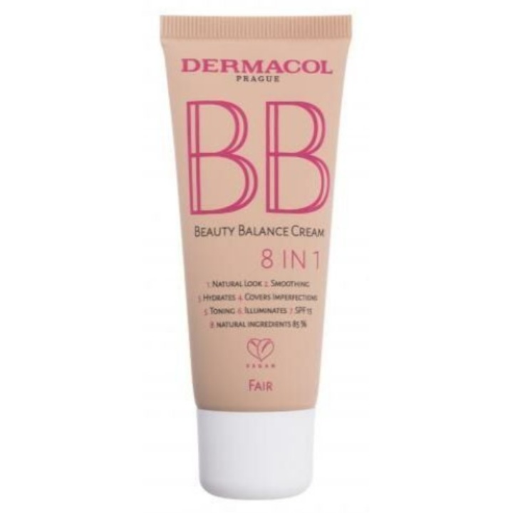 Dermacol BB Beauty Balance Cream 8in1 Crema BB pentru o piele luminoasa si uniforma Fair 30 ml