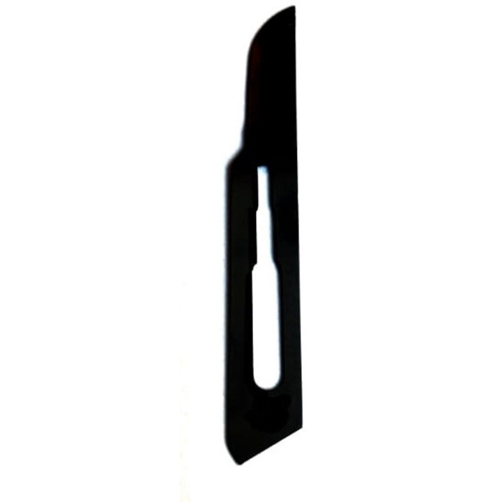 Комплект от 100 стерилни остриета за скалпел, Ribbel, размер 15, стомана, черни