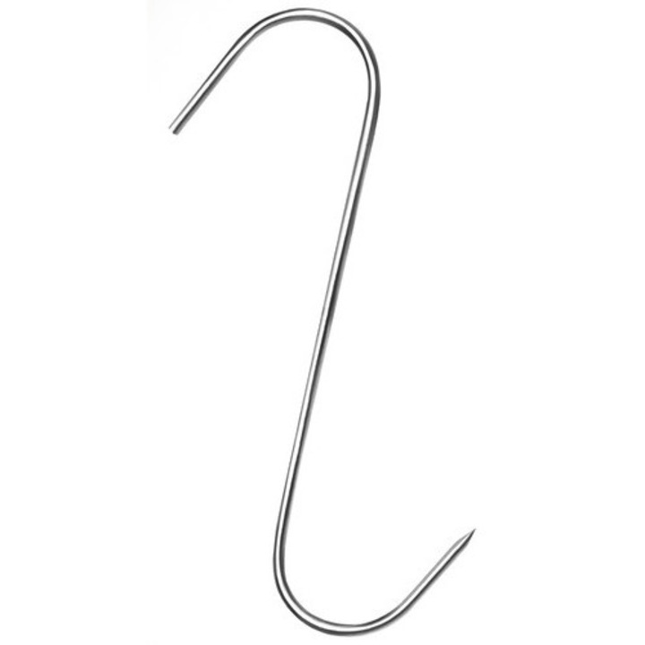 Carlige pentru sunca, afumat, inox, max 15 kg, set 15 buc, 9x15 cm, Isotrade