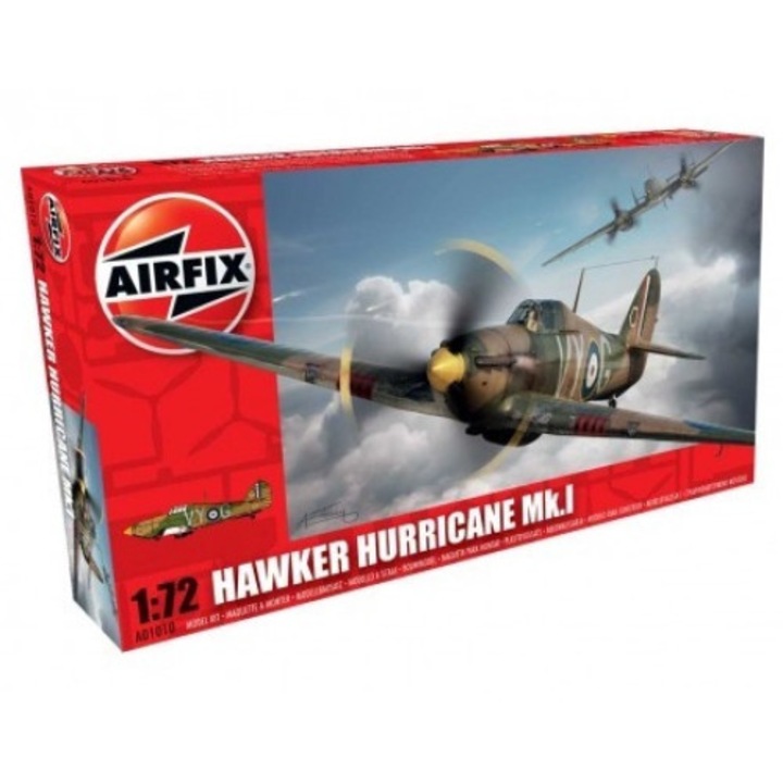 Модел на сглобяване на Hawker Hurricane Mk.I Airfix, исторически самолет, Англия 1940 г.