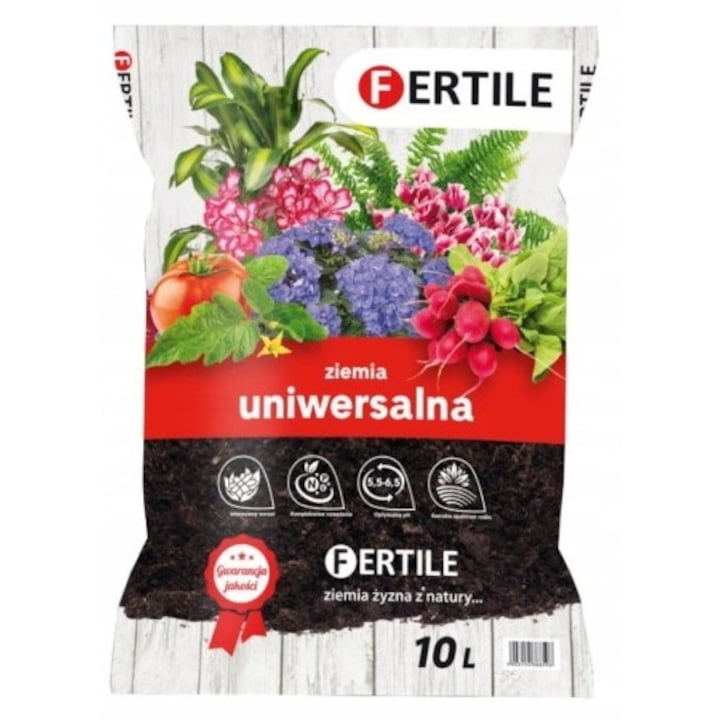 Substrat universal pentru plante, Fertile, 10 L, Negru