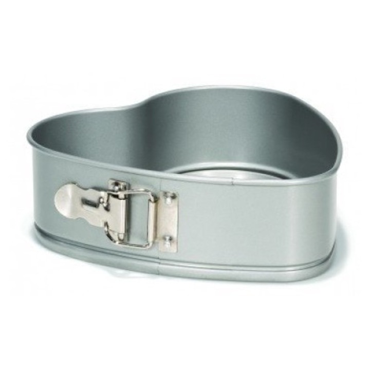 Форма за печене, Патис, Стомана, Сърце, 20 см, Сребро