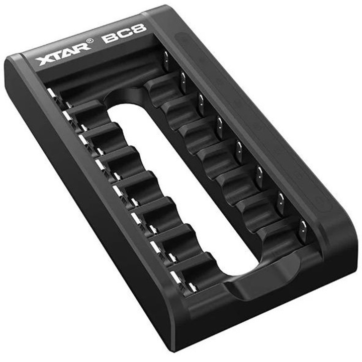 Incarcator pentru baterii cilindrice, XTAR, Li-ion 1.5V / Ni-MH AA / AAA, Model BC8, Negru