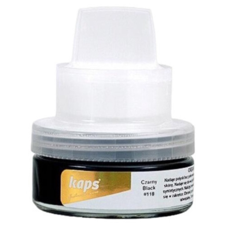 Crema pentru ingrijirea pantofilor de piele KAPS, cu aplicator, alba, 50ml