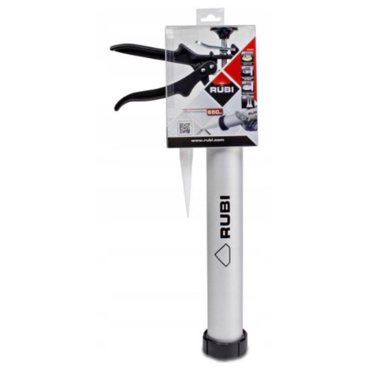 Alimentator manual mortare Rubi, Argintiu/Negru