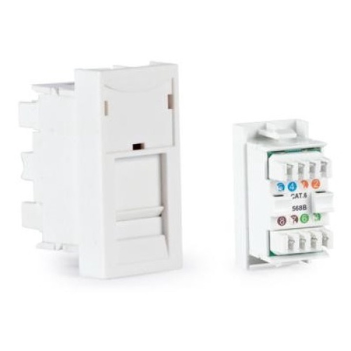 Csatlakozópont modul, Fonestar, RJ-45 FTP Cat 6, fehér, 22,5x45x32,1mm