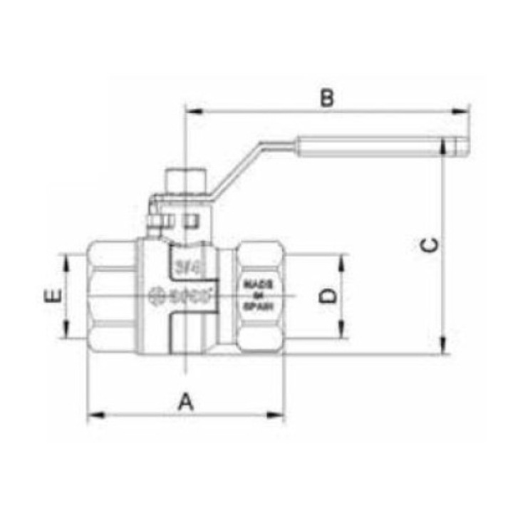 Robinet Cu Bila Pentru Gaz, Arco, Alama, 1/2Gw X 1/2Gw, Argintiu/Galben