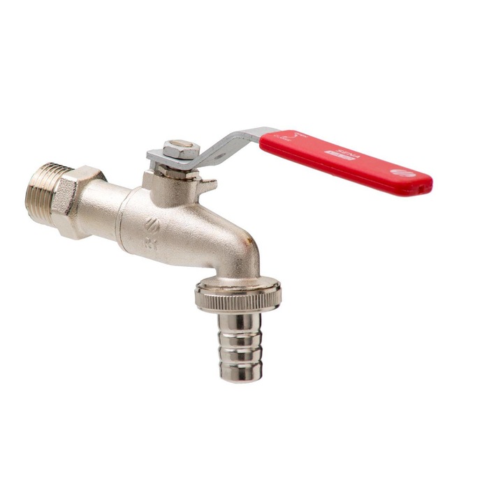 Кран, сена, месинг, 3/4Gz X 1Gz X 20, сребрист/червен