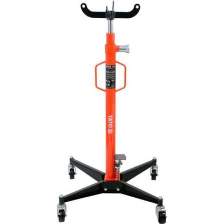 Hidraulikus emelő, Yato, 0,5 T terhelés, 4 forgatható kerék, narancssárga/fekete