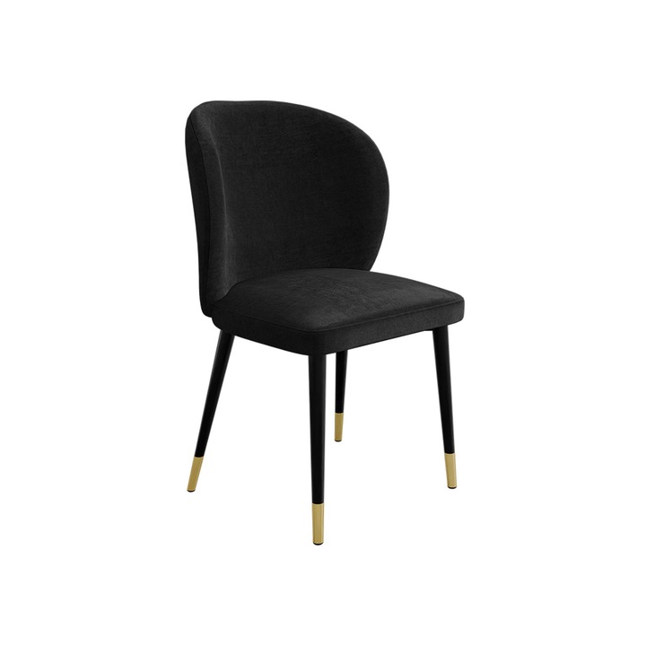 Scaun Perkoz, MIRJAN24, negru + auriu / negru, 50x59x87 cm