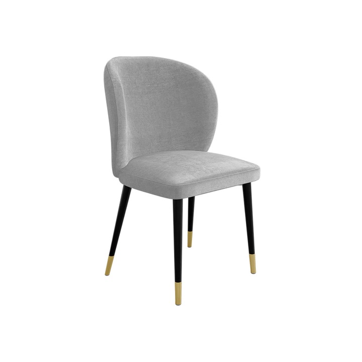 Scaun Perkoz, MIRJAN24, negru + auriu / gri deschis, 50x59x87 cm