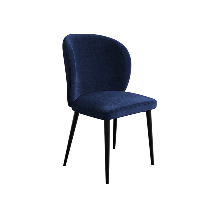 Scaun Perkoz, MIRJAN24, negru / bleumarin, 50x59x87 cm