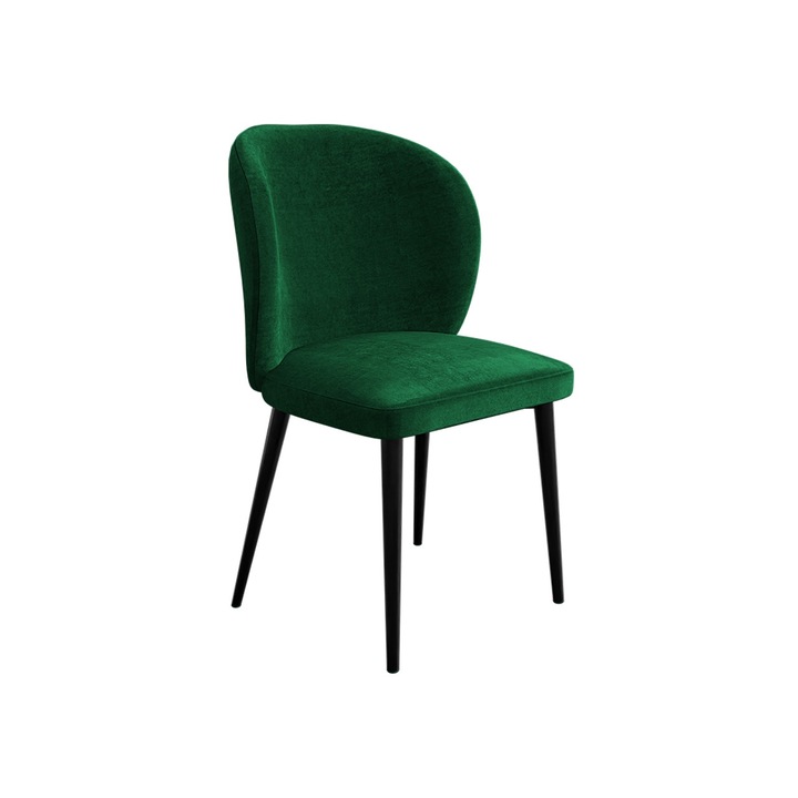 Scaun Perkoz, MIRJAN24, negru / verde sticla, 50x59x87 cm