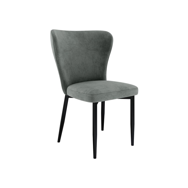 Scaun Tenrek, MIRJAN24, negru / gri inchis, 51x63x90 cm