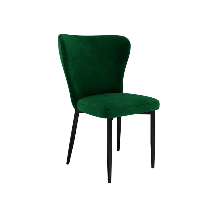 Scaun Tenrek, MIRJAN24, negru / verde sticla, 51x63x90 cm