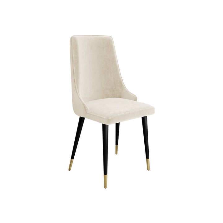 Scaun Earp, MIRJAN24, negru + auriu / bej, 48x55x91 cm