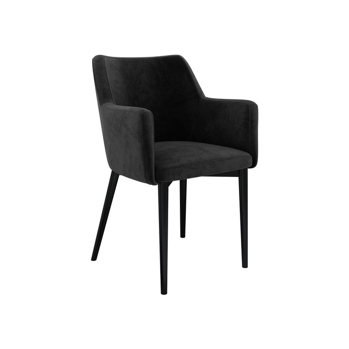 Scaun Ralido, MIRJAN24, negru / negru, 50x57x83 cm