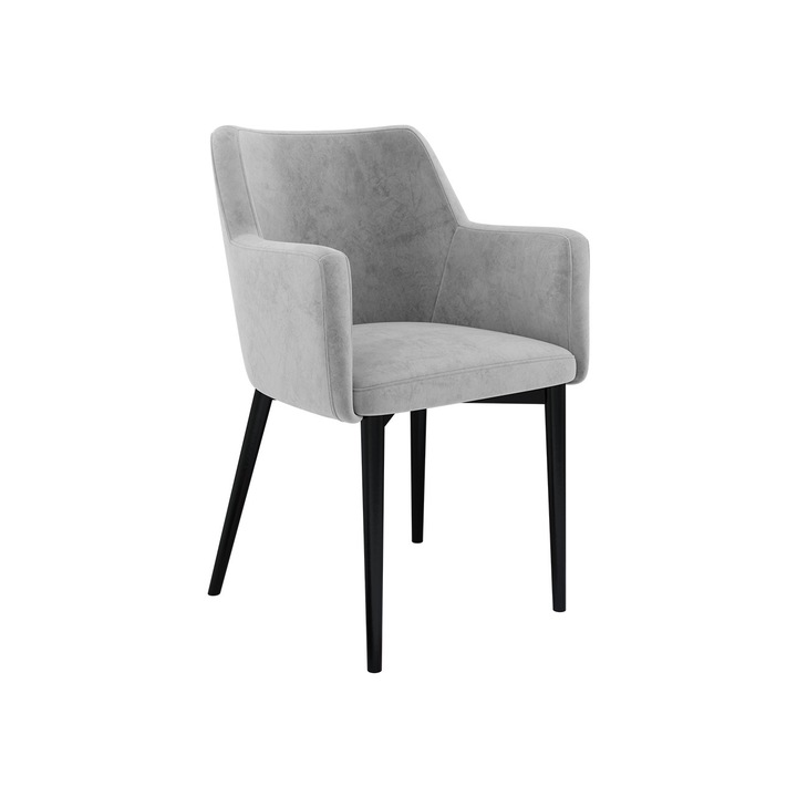 Scaun Ralido, MIRJAN24, negru / gri deschis, 50x57x83 cm