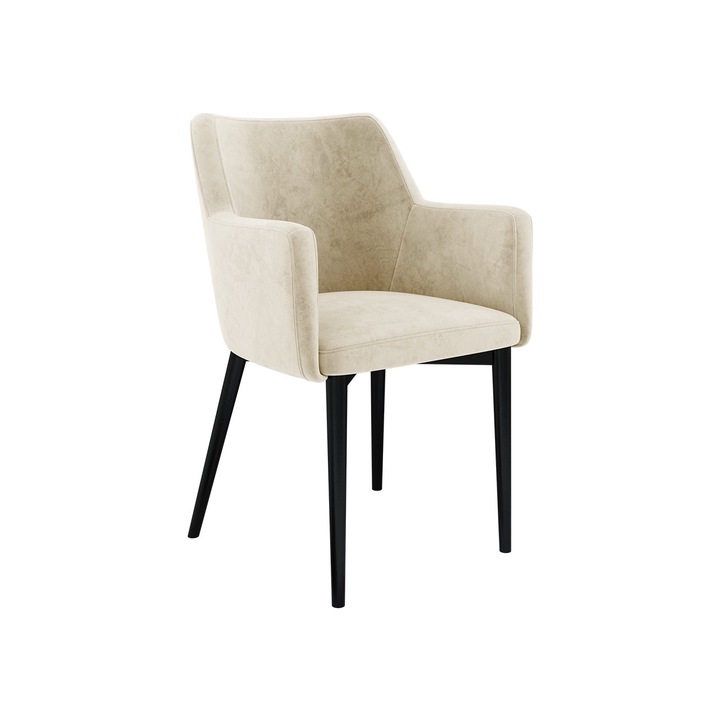 Scaun Ralido, MIRJAN24, negru / bej, 50x57x83 cm