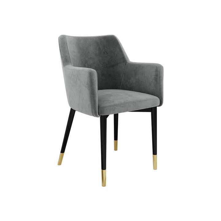 Scaun Ralido, MIRJAN24, negru + auriu / gri inchis, 50x57x83 cm