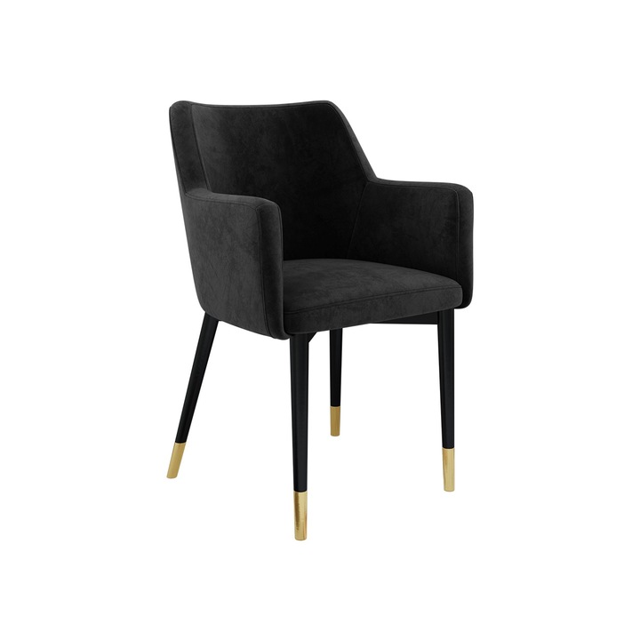 Scaun Ralido, MIRJAN24, negru + auriu / negru, 50x57x83 cm