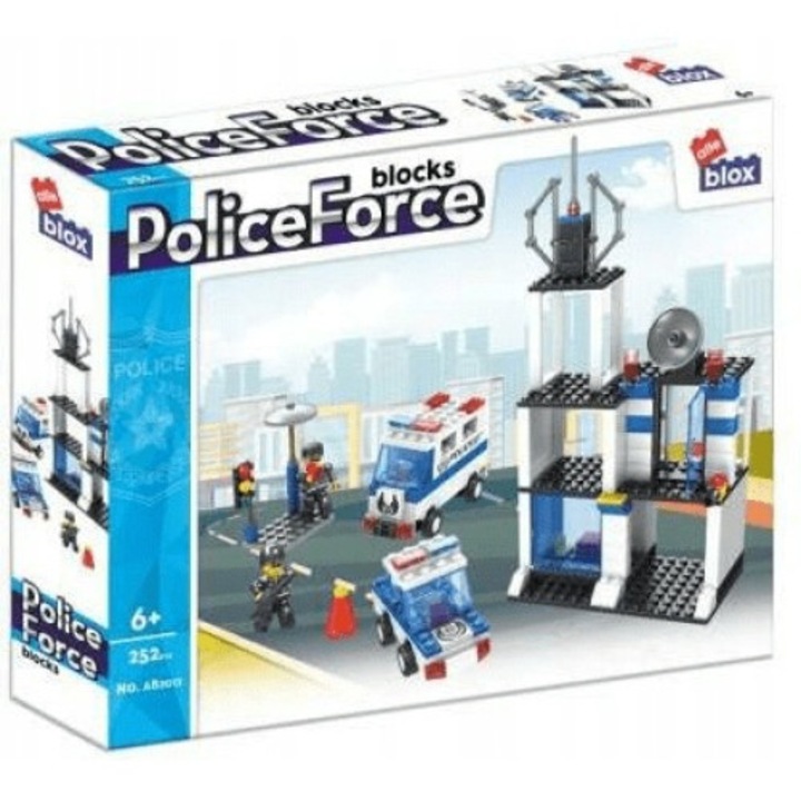 AlleBlox - Police Force Rendőrőrs rendőrautókkal 252 db-os építőkocka játékszett (AB2012)