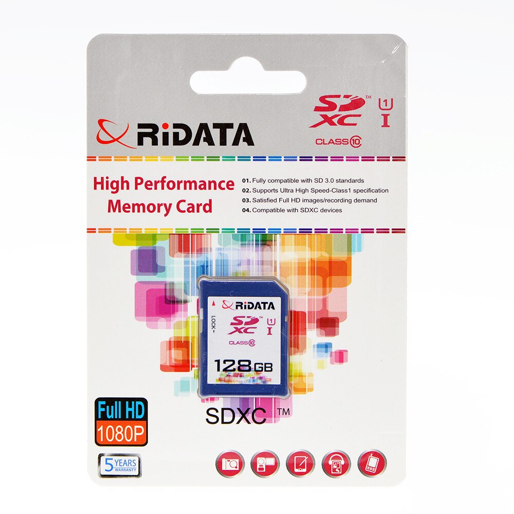 Card SDXC, RiDATA, capacitate 128GB, UHS-I, clasa de viteza C10