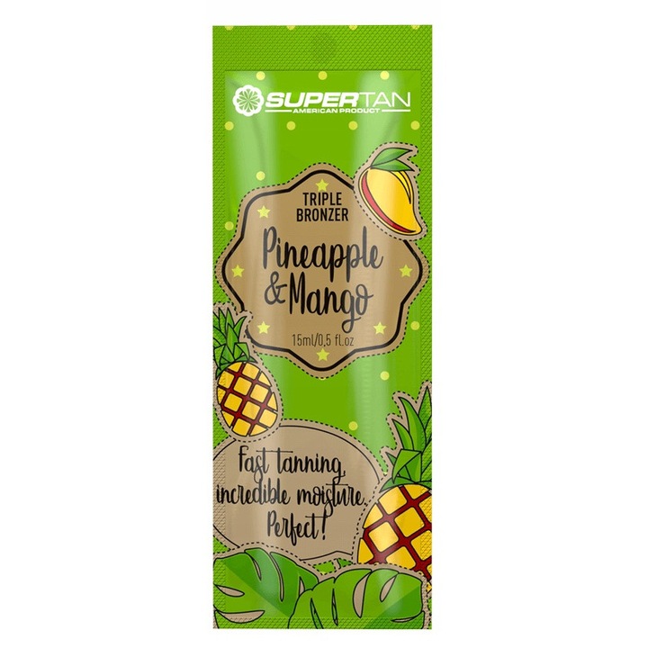 Слънцезащитен крем, Супер тен Ананас и Манго, 10 бр., 15 мл