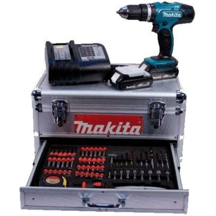 Fúrógép, Makita, Modell DHP453SYEX, 18 V 2 x 1,5 Ah akkumulátor