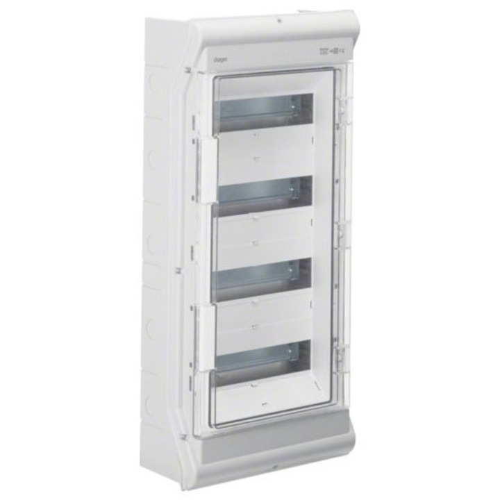 Tablou de distributie, Hager Polo, Montat la suprafata, IP65, 4x12, Alb