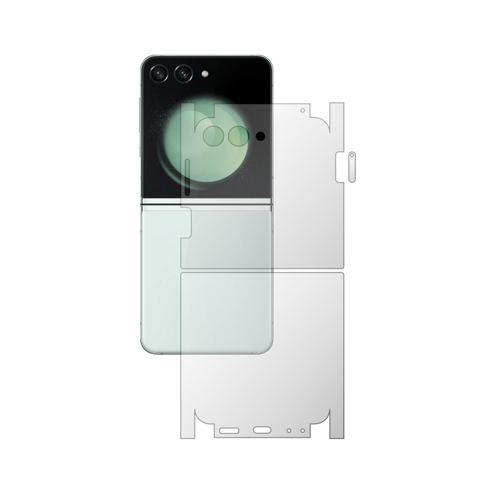 iSkinz hátvédő fólia Samsung Galaxy Z Flip 5 készülékhez – láthatatlan Skinz HD, 360 fokos vágás, ultraátlátszó a hát- és oldalburkolatokhoz, öntapadó bőr, átlátszó