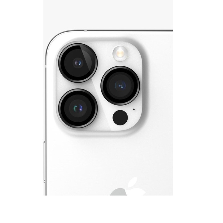 Комплект от 3 стъклени протектора за камера Ringke Frame Glass, съвместими с iPhone 15 Pro Black