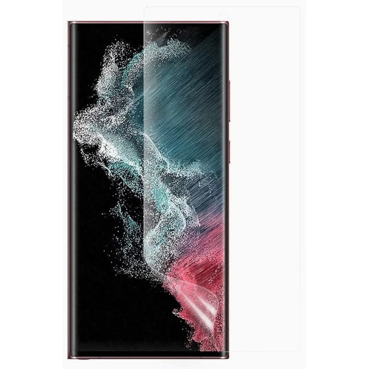 Set 2 x Folie Protectie Ecran pentru Samsung Galaxy S22 Ultra, Flexibila, Ultra Clear, Anti-zgarieturi, Anti-amprente, Instalare rapida